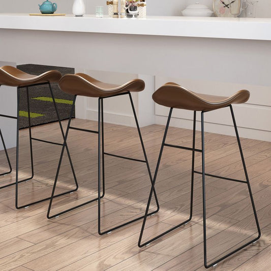 Leather Armless Home Stool Modern Footrest Matte Finish Barstool Clearhalo 'Bar Furniture' 'Bar Stools' 'bar_stools' 'furn' 'furn_bar_stools' 'Furniture' 'furniture_bar_stools' 'Kitchen & Dining Furniture' 1200x1200_d257798e-d30c-46df-a0b2-1e1e1942a92f