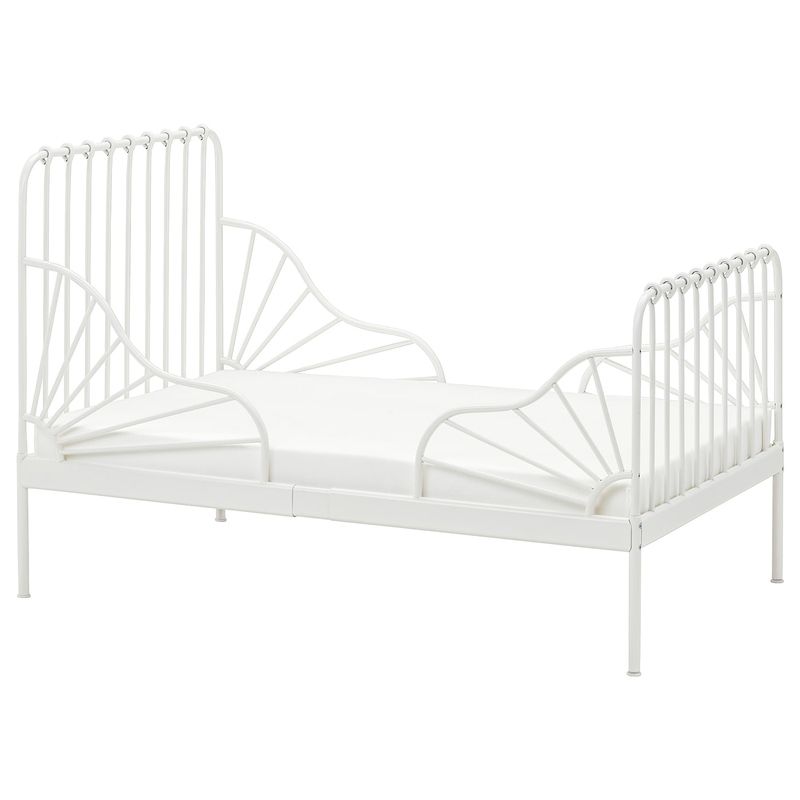 Glam Standard Bed Metal Open-Frame Bed with Rectangular Headboard