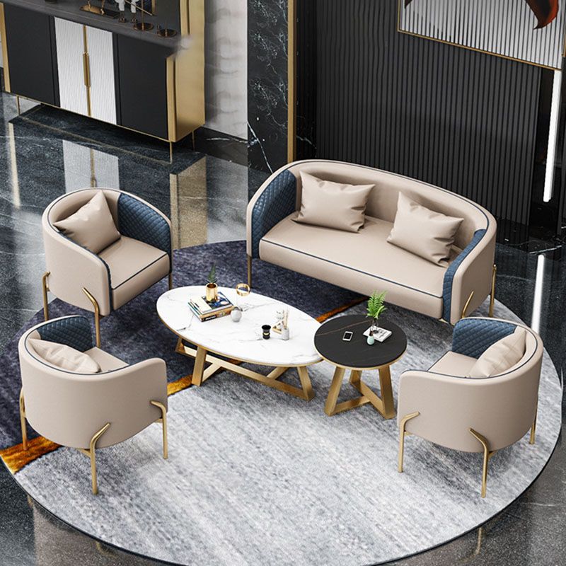 MODERNE 22,83 "Large canapé en cuir en cuir en cuir en pente pour le salon