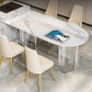 Sintered Stone Top Dining Table Modern White Table with Acrylic Double Pedestal Clearhalo 'Dining Tables & Seating' 'Dining Tables' 'dining_table' 'furn' 'furn_dining_table' 'Furniture' 'furniture_dining_table' 'Kitchen & Dining Furniture' 'kitchen' 'kitchen_dining_table' 1200x1200_d258e4bc-6737-4d3c-a1a3-e27dfd81fac6