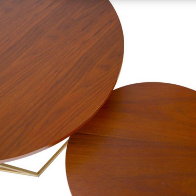 Modern Round Wood Frame Coffee Table Brown Finish Cocktail Table Clearhalo 'Coffee & Accent Tables' 'Coffee Tables' 'coffee_tables' 'furn' 'furn_coffee_tables' 'Furniture' 'Living Room Furniture' 1200x1200_d259d07c-79b9-4e4e-9447-5d09684e9c4a