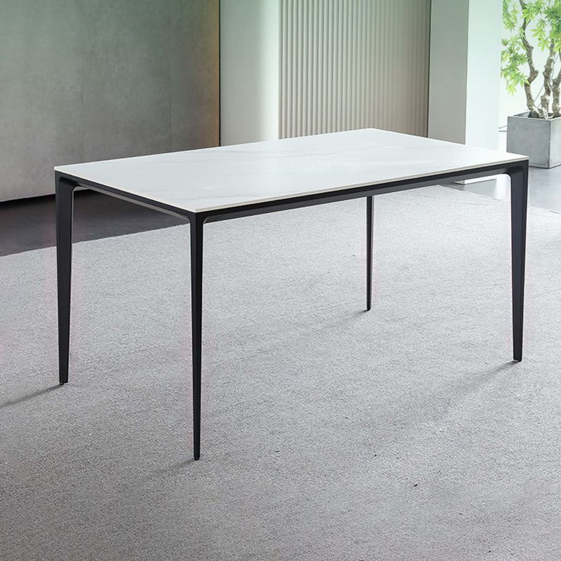 Standard Height Sintered Stone Top Dining Set with 4 Black Metallic Legs for Dining Furniture Clearhalo 'Dining Room Sets' 'Dining Tables & Seating' 'dining_room_set' 'furn' 'furn_dining_room_set' 'Furniture' 'furniture_dining_room_set' 'Kitchen & Dining Furniture' 'kitchen&dining_furn' 'kitchen' 1200x1200_d25a855f-e526-4e84-8622-77f0e6668b69