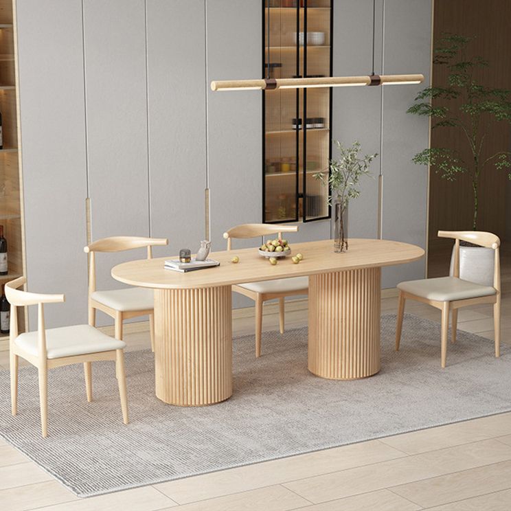 Contemporary Style Dining Oval Table Dining Wooden Table for Restaurant with Wood Legs Clearhalo 'Dining Tables & Seating' 'Dining Tables' 'dining_table' 'furn' 'furn_dining_table' 'Furniture' 'furniture_dining_table' 'Kitchen & Dining Furniture' 1200x1200_d25a959c-fcad-47fb-a53b-2b2a5cb951b2