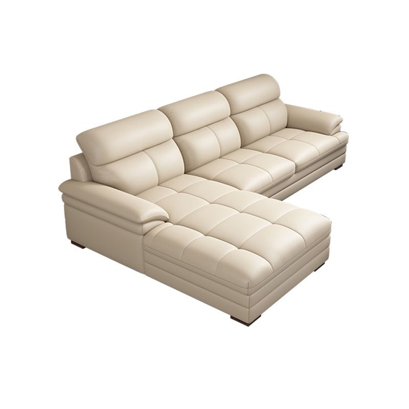 Genuine Leather High Back Pillow Top Arm Sofa and Sectional with Wear Resistant Clearhalo 'furn' 'furn_sectionals' 'Furniture' 'furniture_sectionals' 'kitchen' 'kitchen_sectionals' 'Living Room Furniture' 'Sectionals' 1200x1200_d25c6a52-96ee-4a10-8fa3-241ca3c541b6