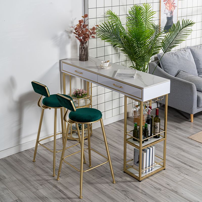 Base en métal de table de barre de rectangle en pierre avec des tiroirs pour le salon