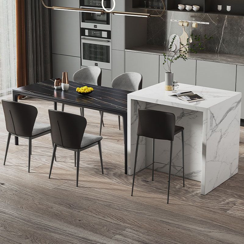 Modern Style Black Dining Table Rectangle Sintered Stone Table with 4 Legs for Kitchen Clearhalo ' dining_table' 'Dining Tables & Seating' 'Dining Tables' 'furn' 'furn_dining_table' 'Furniture' 'furniture_dining_table' 'Kitchen & Dining Furniture' 'kitchen&dining_furn' 'kitchen' 'kitchen_dining_table' 1200x1200_d25e84e3-386a-41d5-8552-34b06500b9dc