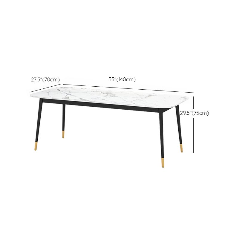 Glam 4 Legs Dining Table Stone Table for Living Room Kitchen