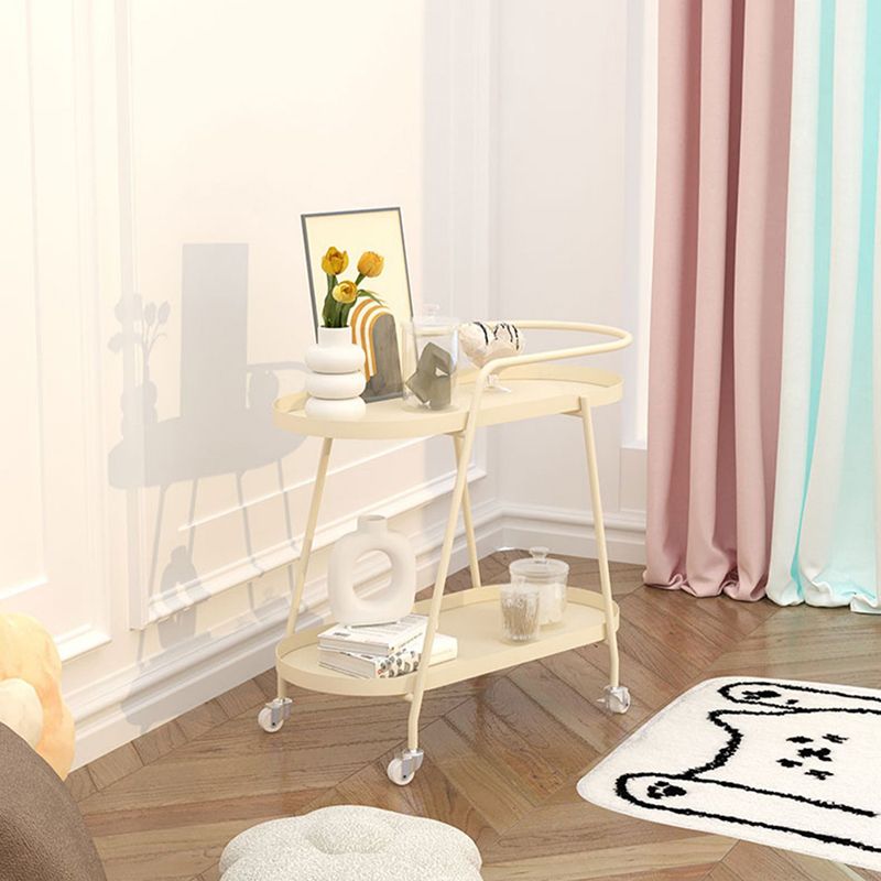 2-Tier Metal Side Table with Casters 22.8" Tall Tray Top End Table Clearhalo 'Coffee & Accent Tables' 'End & Side Tables' 'end_side_tables' 'furn' 'furn_end_side_tables' 'Furniture' 'Living Room Furniture' 1200x1200_d25ed722-6e90-4a69-b6fe-64dadb49a601