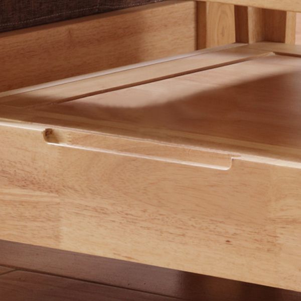 Solid Wood Square Top Side Table 17.7" Tall 4 Legs End Table with Drawer