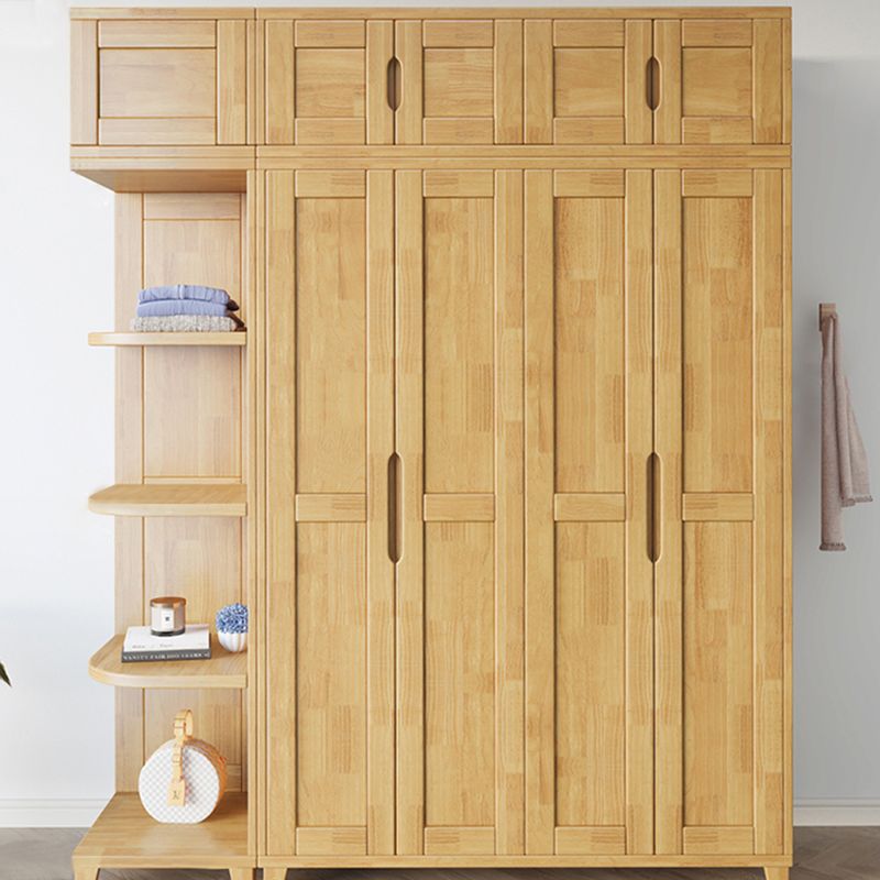 Light Wood Finish Wardrobe Armoire Traditional Wardrobe Cabinet Clearhalo 'Armoires & Wardrobes' 'armoires_wardrobes' 'Bedroom Furniture' 'furn' 'furn_armoires_wardrobes' 'Furniture' 1200x1200_d261ab92-9141-41f4-bb66-9890472197b6