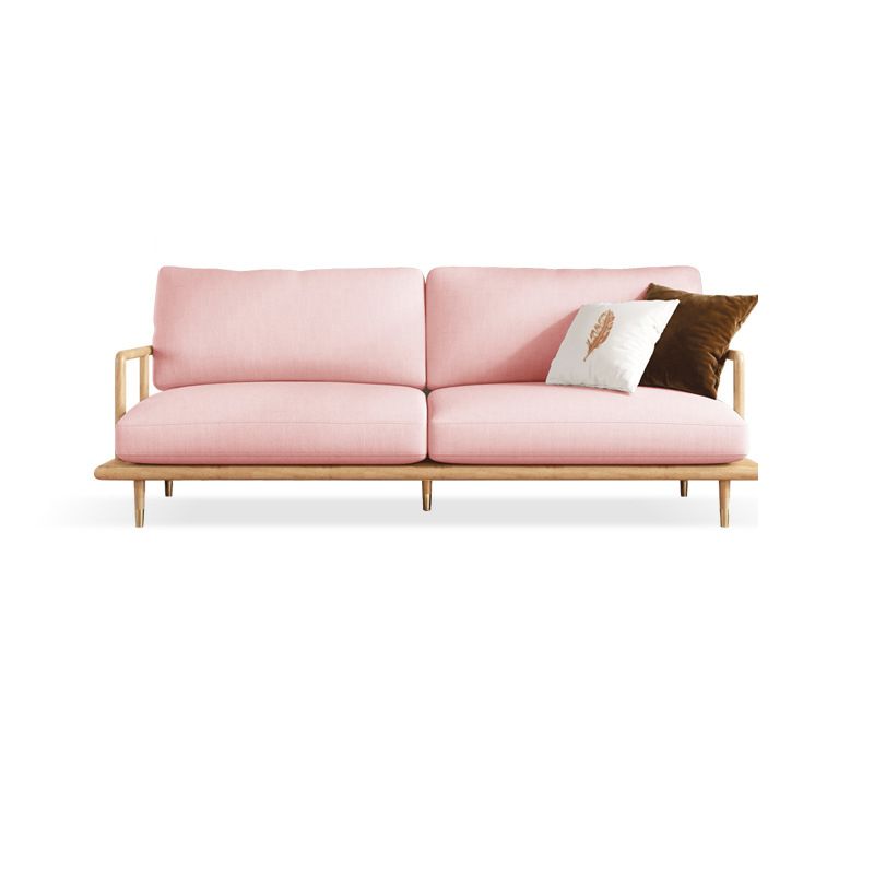 Leinen moderne Einbausofa Standard -Holzsofa für Wohnzimmer, Wohnung