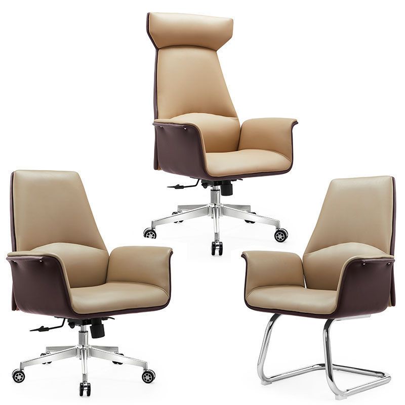 Modern Arms Included Chair Leather Desk Chair Ergonomic Home Office Chair Clearhalo 'furn' 'furn_office_chair' 'Furniture' 'Office Chairs' 'Office Furniture' 'office_chair' 1200x1200_d262e3a4-dc80-44bb-8f73-a5fcc95cb0f1