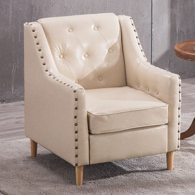 Arm Chair 27.55" L x 27.55" W x 33.46" H Sloped Arms Accent Armchair with Nailhead Trim Clearhalo 'Accent Chairs' 'accent_chairs' 'Chairs & Seating' 'furn' 'furn_accent_chairs' 'Furniture' 'Living Room Furniture' 1200x1200_d2632b7c-f0a8-4902-a214-0d9cf483adbe