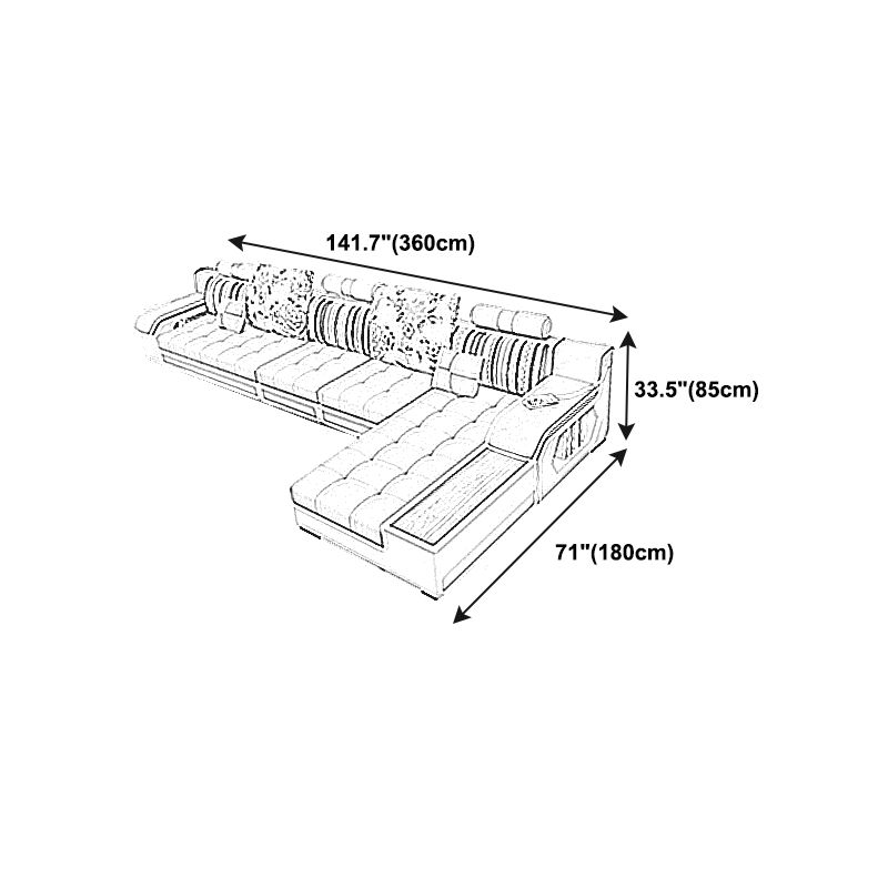 Sofa de bras de smoking et chair en tissu couvert de tissu avec stockage