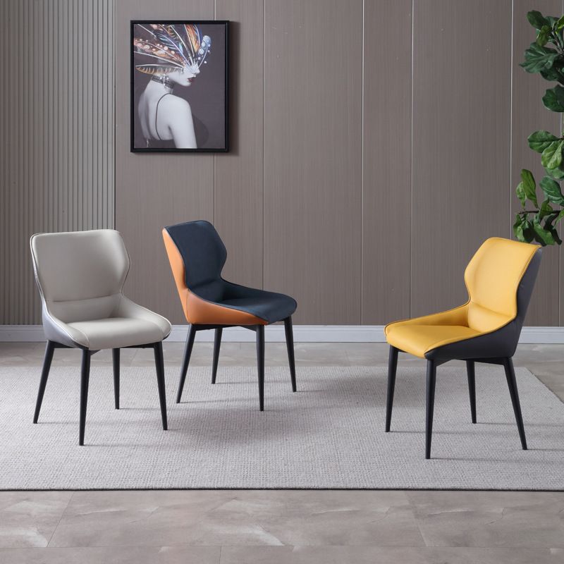 Industrial Design Wingback Parsons Chair Faux Leather Dining Chairs Clearhalo 'Dining Chairs' 'Dining Tables & Seating' 'dining_chair' 'furn' 'furn_dining_chair' 'Furniture' 'furniture_dining_chair' 'Kitchen & Dining Furniture' 1200x1200_d263e588-c4c0-49d2-bc73-c7abcce7627a