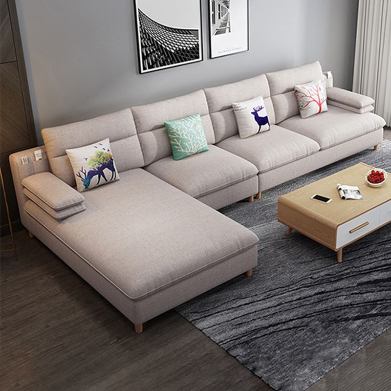 40.94 " H Pillow Top Arm Cotton Blend Sofa & Chaise for Living Room Clearhalo 'furn' 'furn_sectionals' 'Furniture' 'Living Room Furniture' 'Sectionals' 1200x1200_d263e743-136b-47de-a238-14882d911bd6