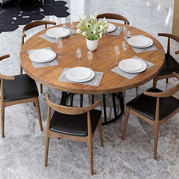 Round Table Contemporary Style Solid Wood Dining Table for Home Kitchen
