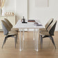 Mesa de comedor rectangular Juego de mesa de base de acrílico 1/2/5 PCS con sillas laterales