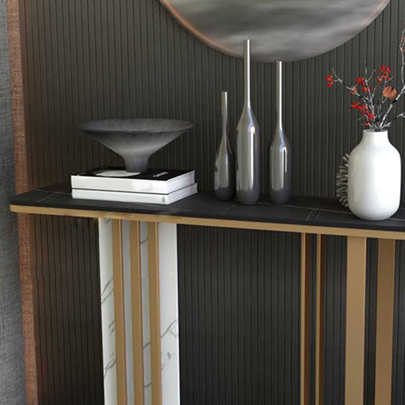 Tabella dell'accento glam di pietra larga da 11 "Tabella dell'accento della console rettangolare