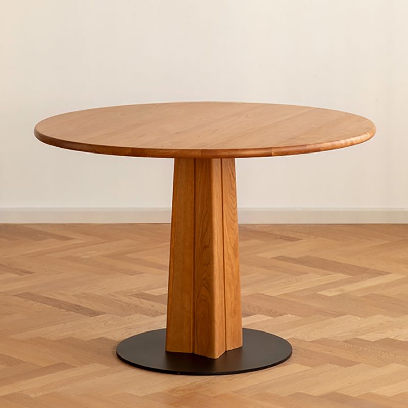 Round Top Dining Table Contemporary Table with Pedestal Base Clearhalo 'Dining Tables & Seating' 'Dining Tables' 'dining_table' 'Furniture' 'furniture_dining_table' 'Kitchen & Dining Furniture' 1200x1200_d26747ee-9cb6-438b-b0ed-0952ed4ab1af