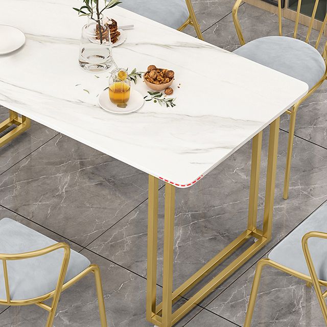 Nordic Rectangle Stone Dining Table 1/5/7 Pieces Dining Set for Dining Room Clearhalo 'Dining Room Sets' 'Dining Tables & Seating' 'dining_room_set' 'furn' 'furn_dining_room_set' 'Furniture' 'Kitchen & Dining Furniture' 1200x1200_d268417a-7f43-4508-9508-cc55521113b4