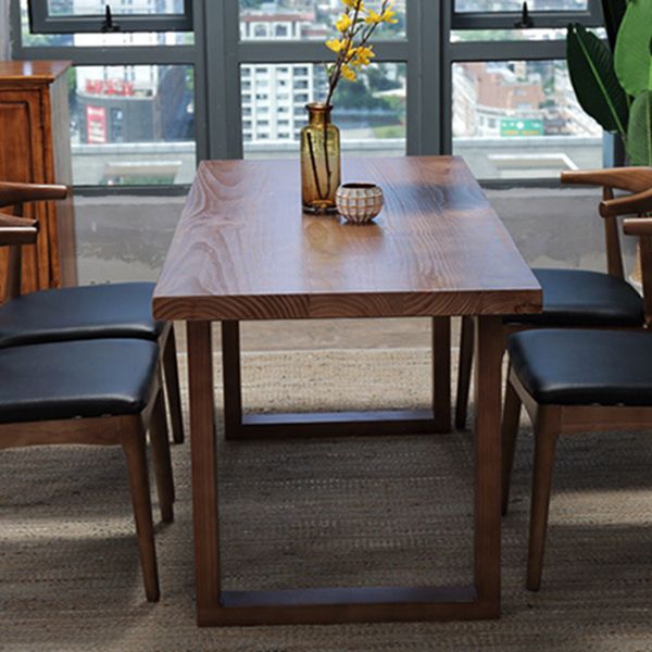 Rectangle Double Base Dining Table Industrial Wood Table for Kitchen Clearhalo 'Dining Tables & Seating' 'Dining Tables' 'dining_table' 'furn' 'furn_dining_table' 'Furniture' 'Kitchen & Dining Furniture' 1200x1200_d26952f4-8754-47ef-9c75-c6c491278bd6