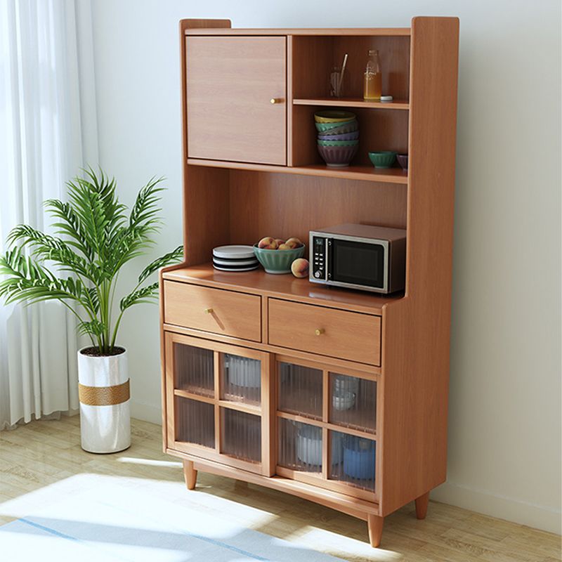 Servegnate -sideboard contemporanea supporto a buffet in legno massiccio con armadi e cassetti