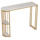 Stone Bar Dining Table Industrial Bar Dining Table with Sled Base in Gold Clearhalo 'Bar Furniture' 'Bar Tables' 'bar_tables' 'Furniture' 'furniture_bar_tables' 'Kitchen & Dining Furniture' 1200x1200_d26a1fa2-5682-42d4-93ff-e3fda379d0da