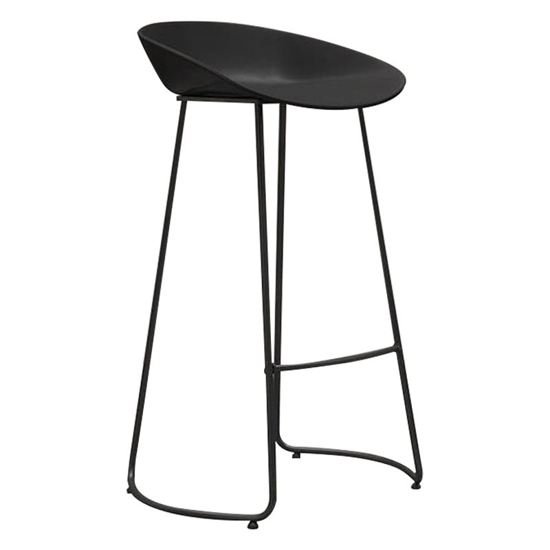 Modern Armless Backrest Counter Stool Iron Household Bar Stool with Pedal Clearhalo 'Bar Furniture' 'Bar Stools' 'bar_stools' 'furn' 'furn_bar_stools' 'furniture_bar_stools' 'Kitchen & Dining Furniture' 'kitchen&dining_furn' 'kitchen' 'kitchen_furn' Furniture' 1200x1200_d26b1023-4482-4955-8a64-a69b162c74e8