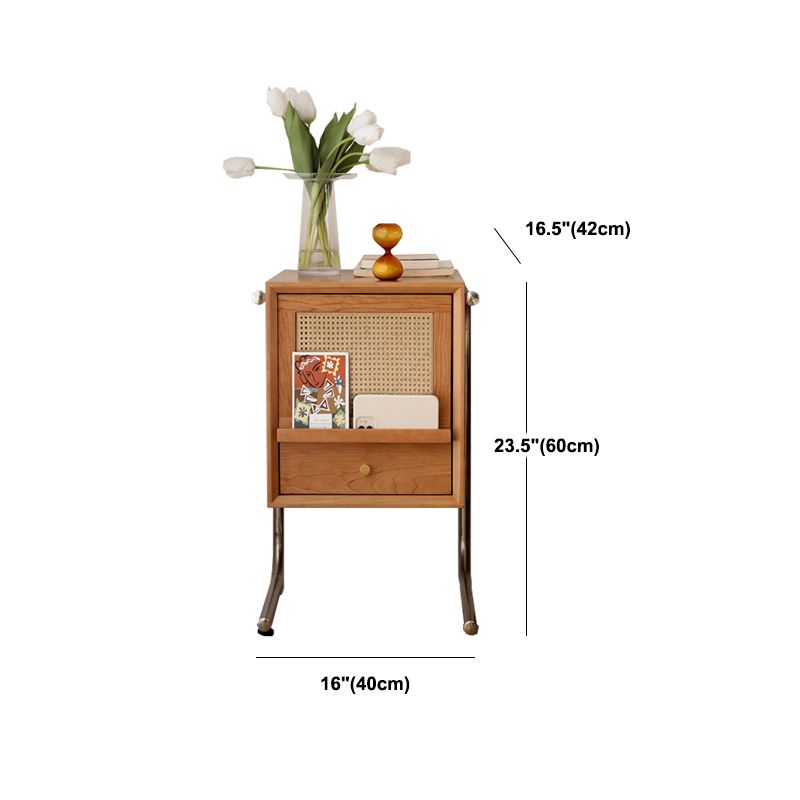 2 cajones de madera sólida Moderna noche de almacenamiento Cajón de almacenamiento Noche en natural