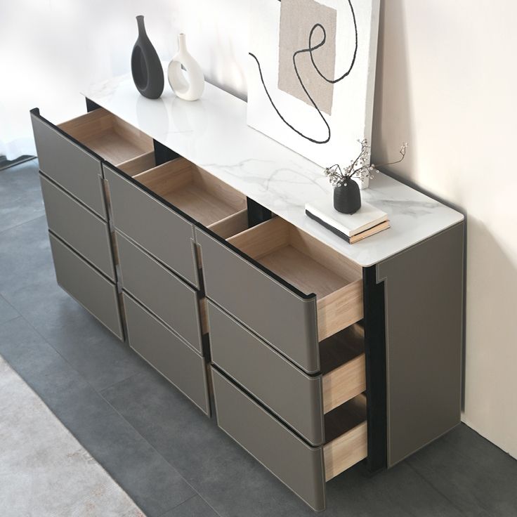 Contemporary Dining Server Kitchen Buffet Server Cabinet with Drawers Clearhalo 'buffet_sideboard' 'Buffets & Sideboards' 'furn' 'furn_buffet_sideboard' 'Furniture' 'Kitchen & Dining Furniture' 1200x1200_d26bb151-7eaf-464e-9e50-5d5e073175dd