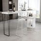 Industrial White Wood Bar Dining Table Stone Top Rectangle Indoor Bistro Table with Shelf Clearhalo 'Bar Furniture' 'Bar Tables' 'bar_tables' 'furn' 'furn_bar_tables' 'Furniture' 'furniture_bar_tables' 'Kitchen & Dining Furniture' 1200x1200_d26c2dcb-2a62-4be7-a203-495999b661c3