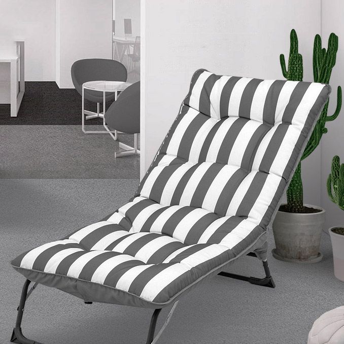 Sedia reclinabile pieghevole reclinabile di cotone standard con ottomano