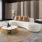 Contemporary Curved Sofa with Tight Back Standard Armless Sofa for Living Room