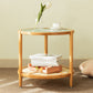 Tropical Glass Top Coffee Table Round Single Coffee Cocktail Table with Storage Shelf Clearhalo 'Coffee & Accent Tables' 'Coffee Tables' 'coffee_tables' 'furn' 'furn_coffee_tables' 'Furniture' 'Living Room Furniture' 1200x1200_d272b08e-bbdc-41c1-b3bd-1150c965aedc