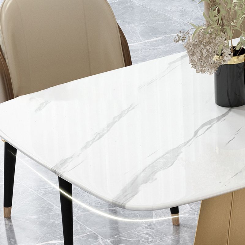 Glam -stijl rechthoekige tafel ingesteld 1/4/5/7 stukken dinerset voor thuisgebruik