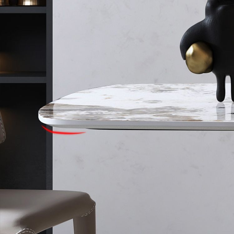 Metal Traditional Luxury Rectangular Dining Table Sintered Stone Top Table with Pedestal Base Clearhalo ' dining_table' 'Dining Tables & Seating' 'Dining Tables' 'furn' 'furn_dining_table' 'Furniture' 'furniture_dining_table' 'Kitchen & Dining Furniture' 'kitchen&dining_furn' 'kitchen' 'kitchen_dining_table' 1200x1200_d272e3f4-f0b9-4146-89c3-4e8e56ba3d2b