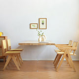 Moderne rechthoekige eettafel Set 1/3/5 stuks massief houten eetkamer set