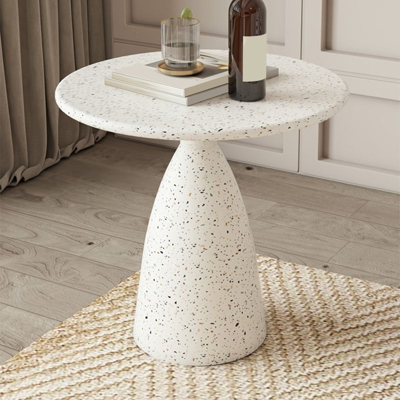 White Pedestal Coffee Table Round Coffee Table for Living Room