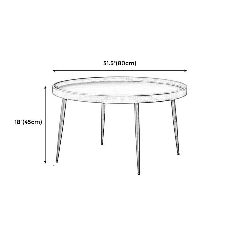 4 Legs Round Tray Top Coffee Table Contemporary Wood Coffee Table Clearhalo 'Coffee & Accent Tables' 'Coffee Tables' 'coffee_tables' 'furn' 'furn_coffee_tables' 'Furniture' 'Living Room Furniture' 1200x1200_d2768e2a-0f26-4508-b350-39816de4193e