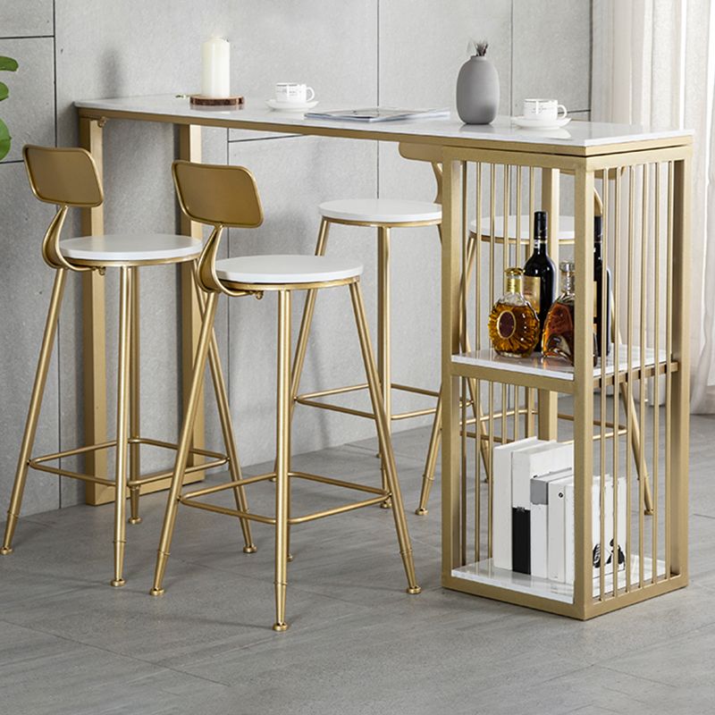 Rectangular Bar Table Set Glam 1/2/3/5 Pieces Bar Table and Stools for Dining Room Clearhalo 'Bar Furniture' 'furn' 'furn_home_bar_bar_sets' 'Furniture' 'Home Bars & Bar Sets' 'home_bar_bar_sets' 'Kitchen & Dining Furniture' 1200x1200_d2792a20-6112-481b-9ad1-a8db3449b511