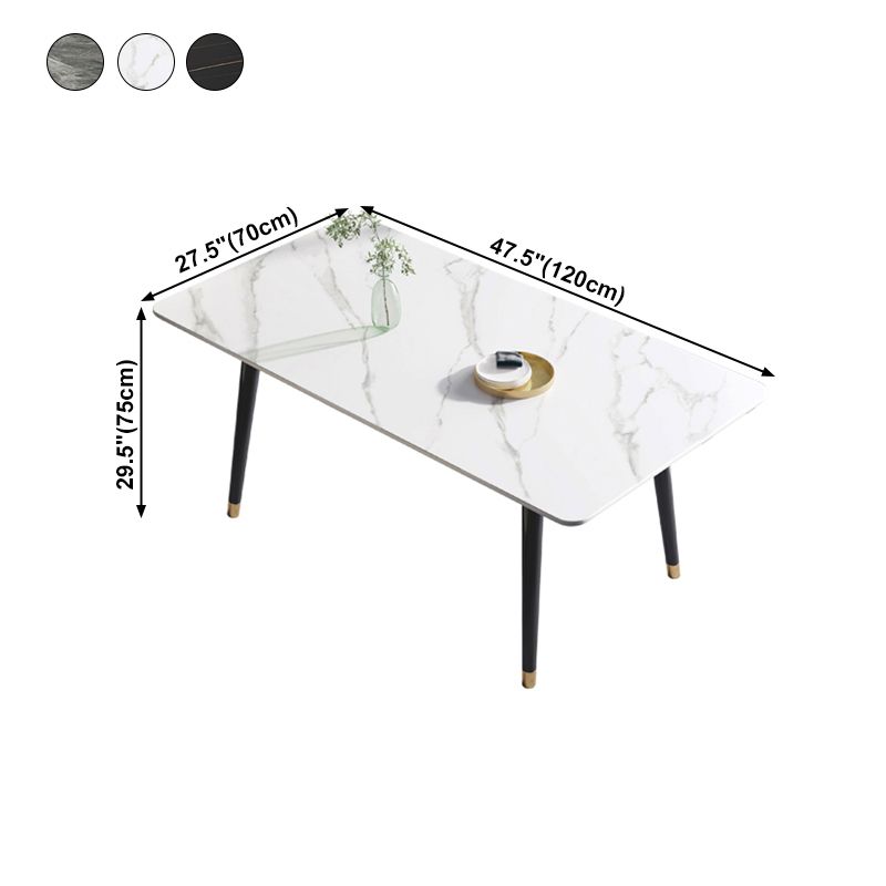 Sintered Stone Dining Table 4 Legs Base Rectangle Table for Home Clearhalo ' dining_table' 'Dining Tables & Seating' 'Dining Tables' 'furn' 'furn_dining_table' 'Furniture' 'furniture_dining_table' 'Kitchen & Dining Furniture' 'kitchen&dining_furn' 'kitchen' 'kitchen_dining_table' 1200x1200_d27b0e3a-abb6-4a34-b186-d626c9d8c4a5