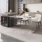 Mesa de comedor de piedra sinterizada, mesa con pedestal doble para cocina, comedor