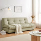 Contemporary Faux Leather Seating Biscuit Back Sofa for Apartment