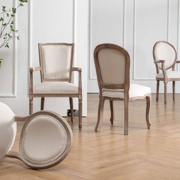 Farmhouse Fabric Dining Chair 38"H King Louis Back Side Chair with Wooden Base Clearhalo ' kitchen&dining_furn' 'Dining Chairs' 'Dining Tables & Seating' 'dining_chair' 'furn' 'furn_dining_chair' 'Furniture' 'furniture_dining_chair' 'Kitchen & Dining Furniture' 'kitchen' 1200x1200_d27e9da7-4477-407f-815f-14705df82152