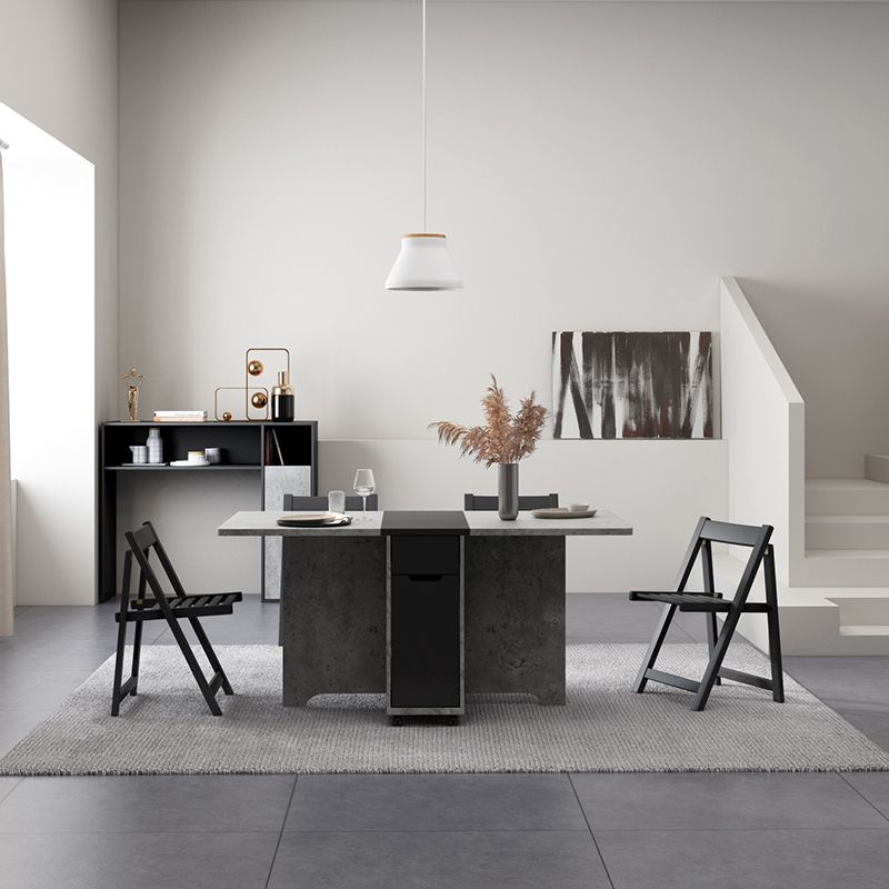 Foldable Artificial Rectangle Wooden Table Extendable Table with Storage(only table) Clearhalo ' dining_table' 'Dining Tables & Seating' 'Dining Tables' 'furn' 'furn_dining_table' 'Furniture' 'furniture_dining_table' 'Kitchen & Dining Furniture' 'kitchen&dining_furn' 'kitchen' 'kitchen_dining_table' 1200x1200_d27f5c49-bec2-43da-a263-11a34329ff12