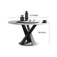 Modern Round Dinner Table Steel Base Dining Table with Pedestal Base