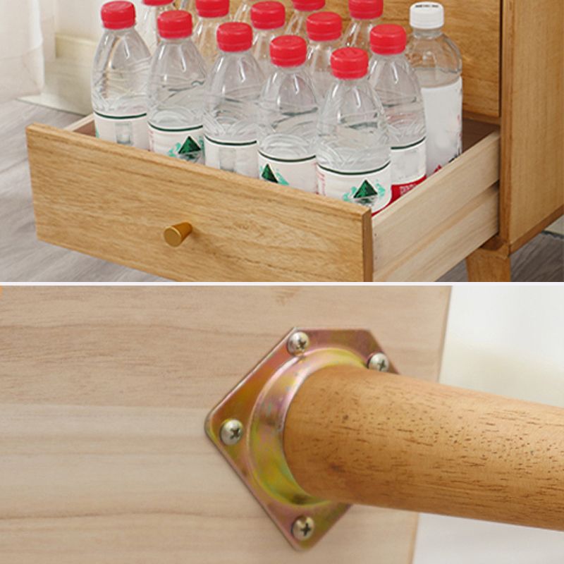 Modern Glass Paned Accent Cabinet 1-Door Solid Wood Chest with 2 Drawers Clearhalo 'Cabinets & Chests' 'cabinets_chests' 'furn' 'furn_cabinets_chests' 'Furniture' 'Living Room Furniture' 1200x1200_d2807bce-bb4d-458e-9e7b-a8ea95e7c10b