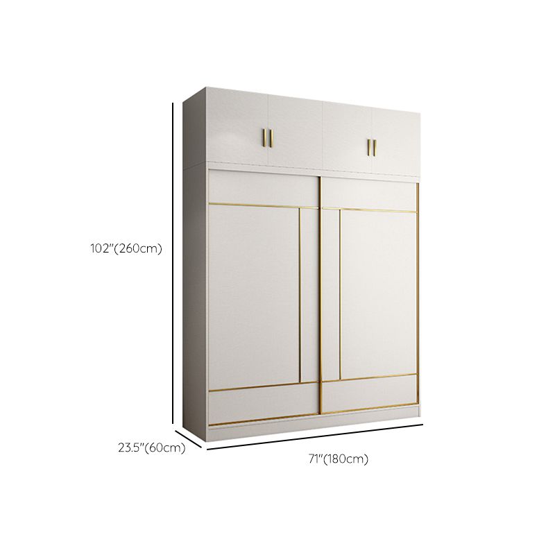 Asta di stoffa del guardaroba in legno di colore bianco incluso l'armadio del guardaroba per la casa