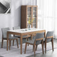 Mid-Century Modern Rectangle Dining Table Sintered Stone Table with 4 Legs Wood Base Clearhalo ' dining_table' 'Dining Tables & Seating' 'Dining Tables' 'furn' 'furn_dining_table' 'Furniture' 'furniture_dining_table' 'Kitchen & Dining Furniture' 'kitchen&dining_furn' 'kitchen' 'kitchen_dining_table' 1200x1200_d2812965-13e7-4b67-bcd8-03070f594edb